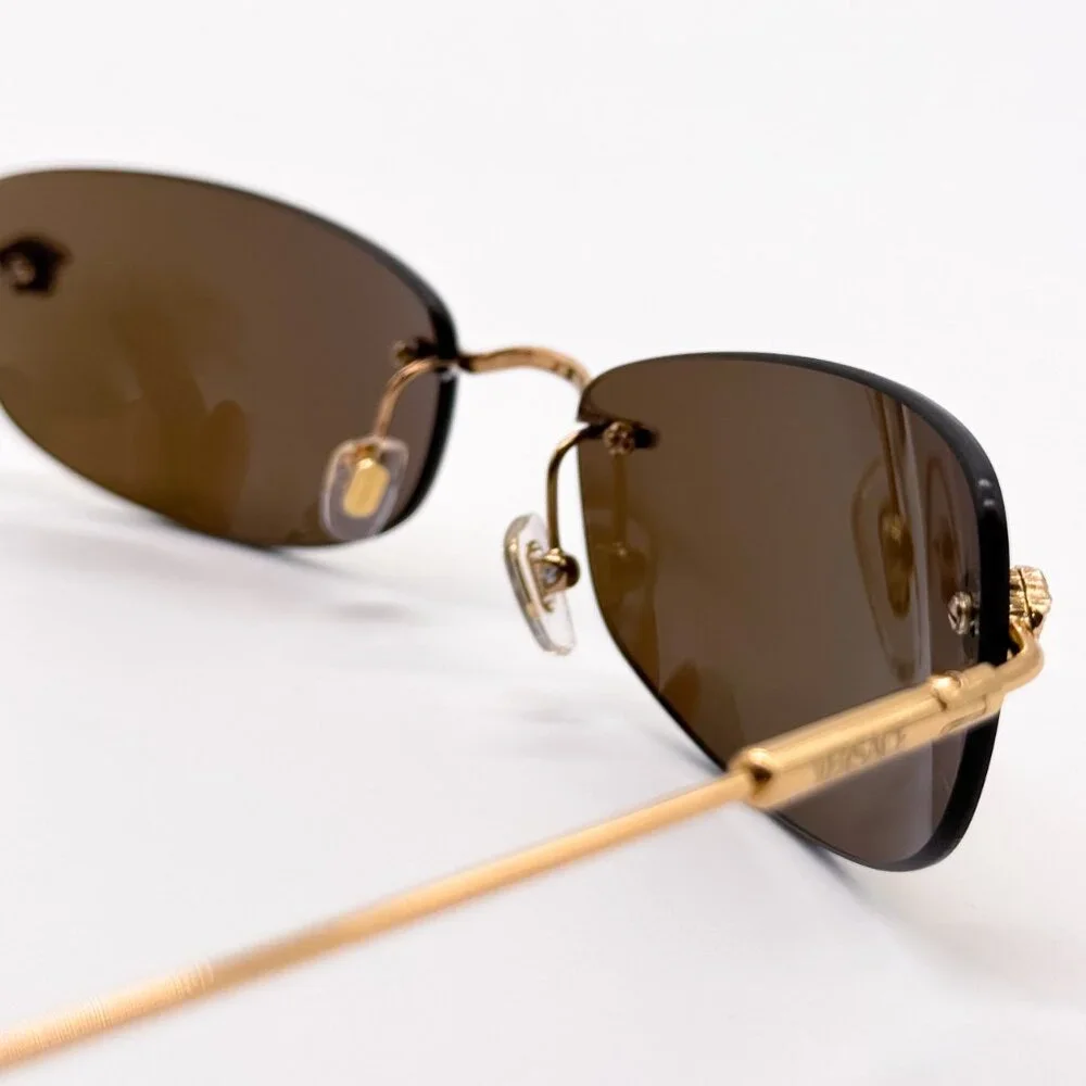 NEW VERSACE VE2279 1002/71 SUNGLASSES VE2279 100271 GOLD MOD 2279 1002/71